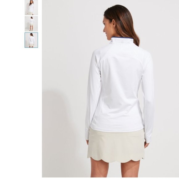 Vineyard Vines Women's Solid 1/2-Zip - White Cap - Medium - Picture 3 of 7